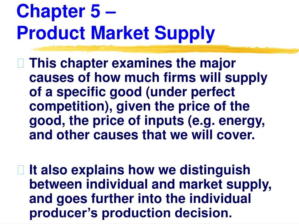 chapter 5 product market supply