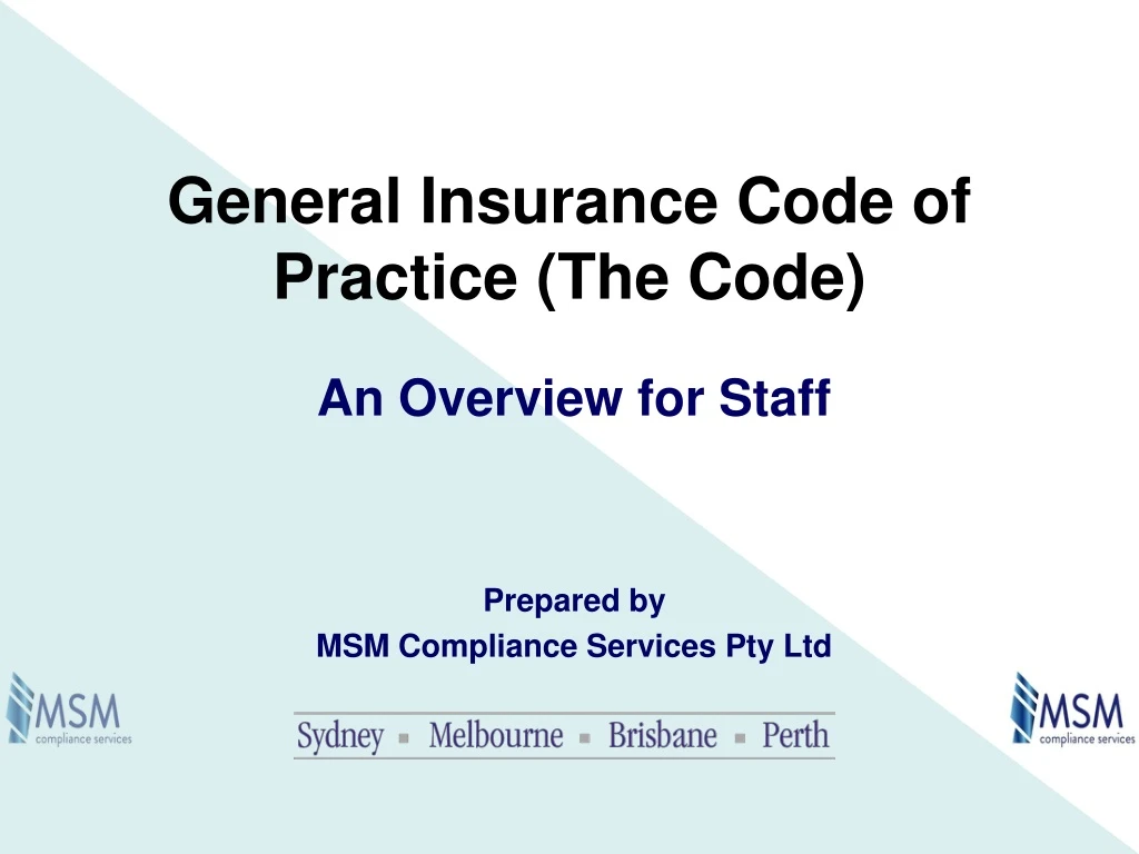 general insurance code of practice the code