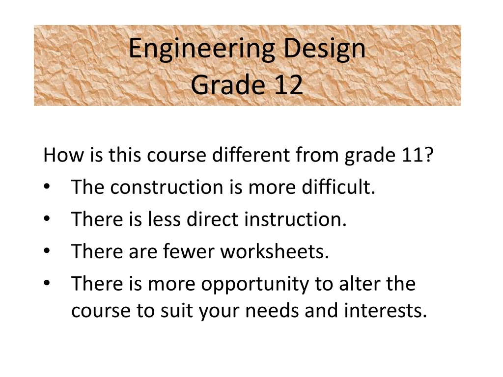 engineering design grade 12