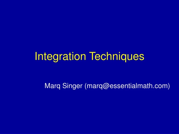 Integration Techniques