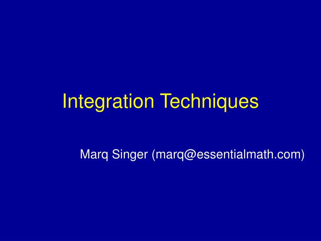 integration techniques