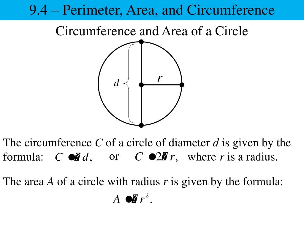 9 4 perimeter area and circumference