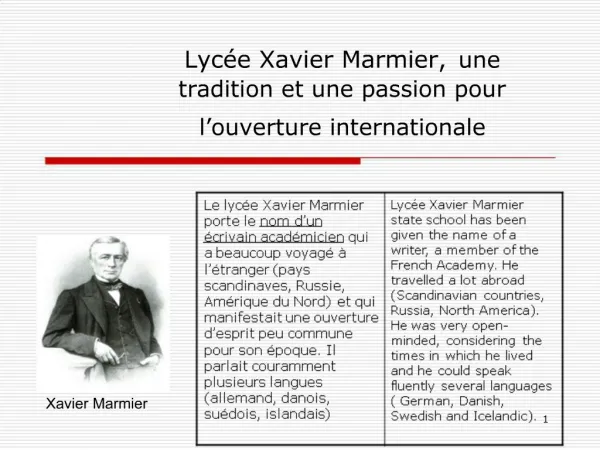 Lyc e Xavier Marmier, une tradition et une passion pour l ouverture internationale