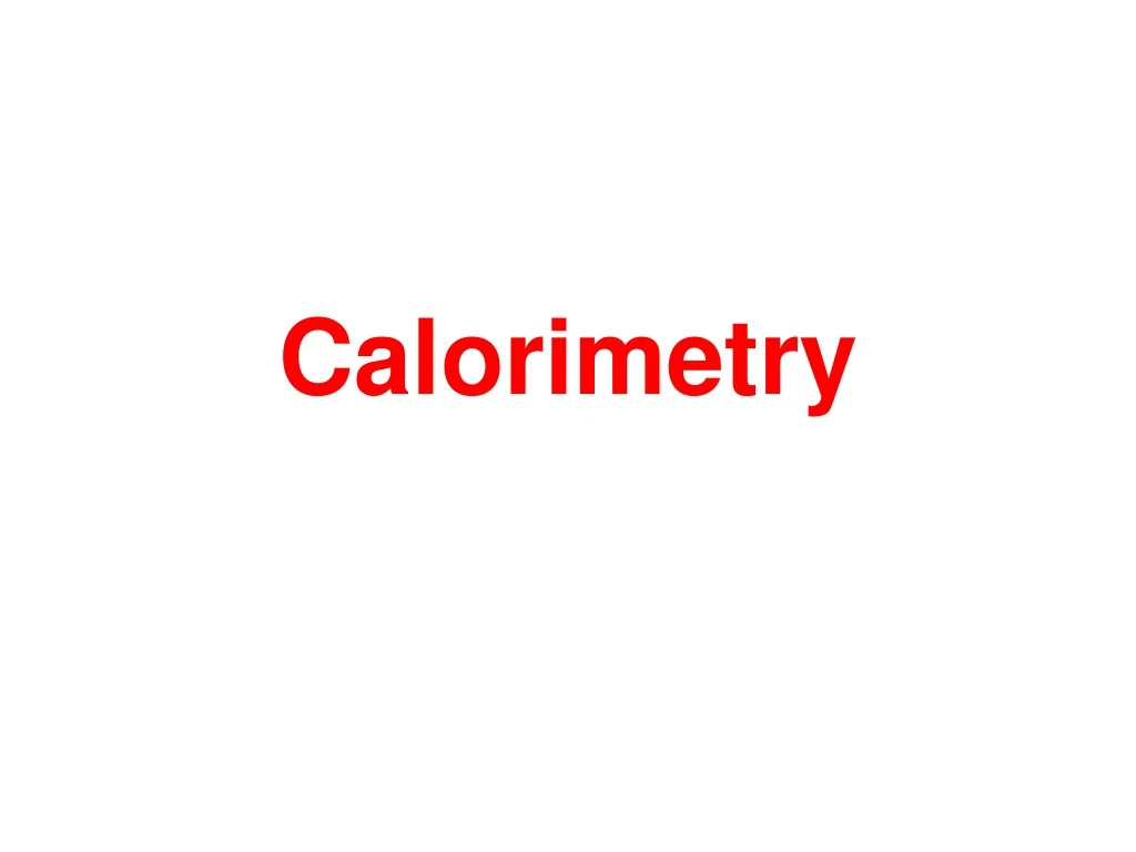 calorimetry