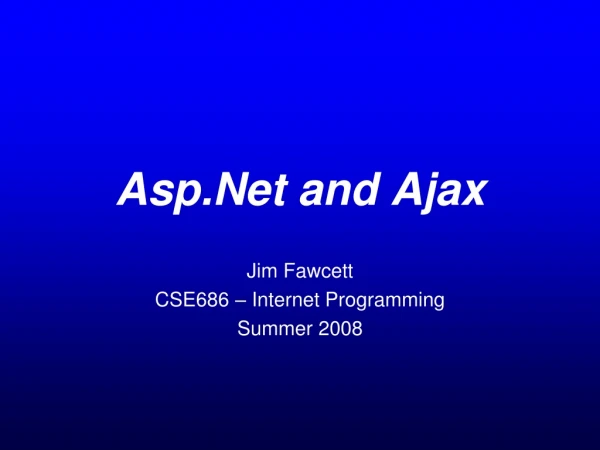 Asp.Net and Ajax