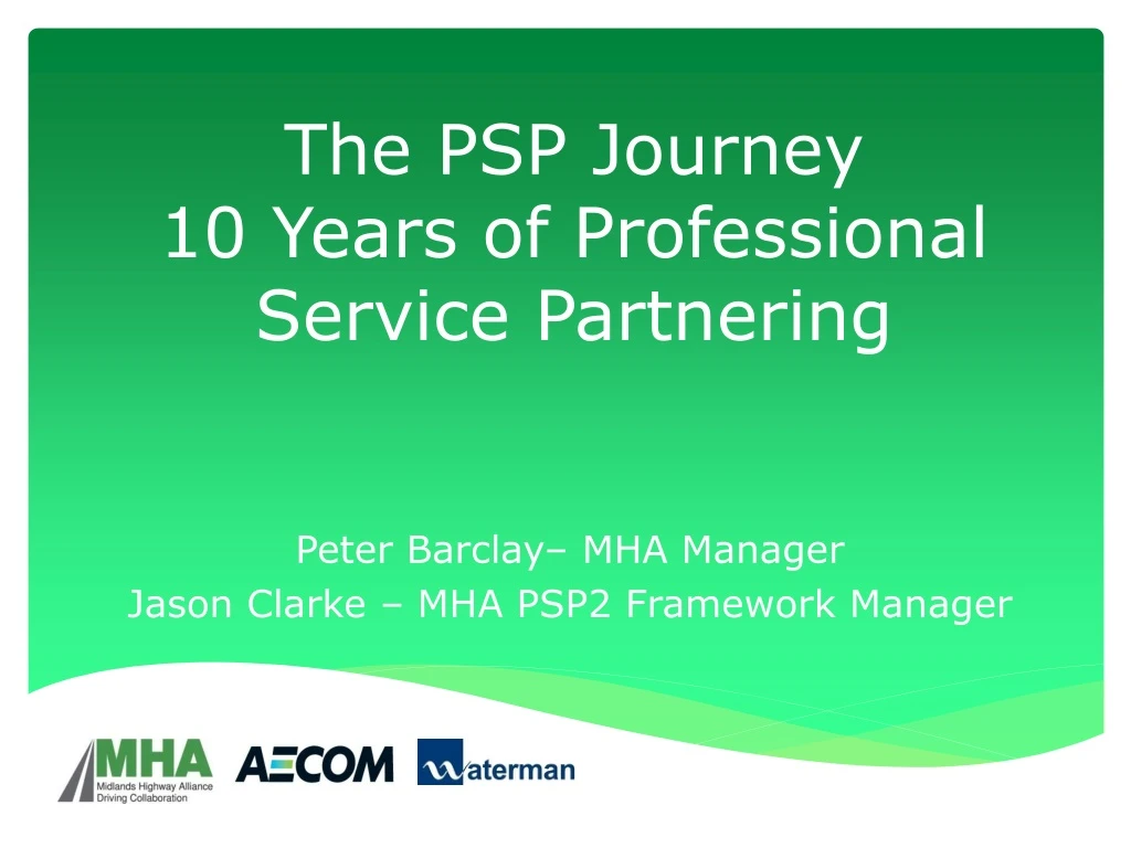 the psp journey 10 years of professional service partnering