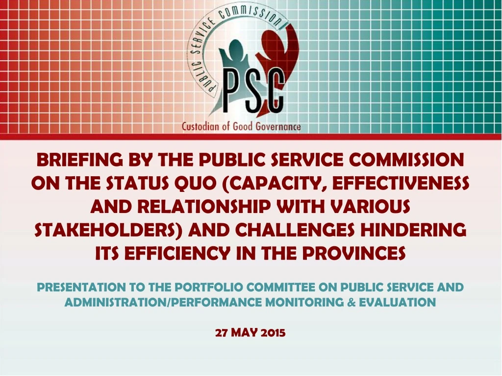 briefing by the public service commission