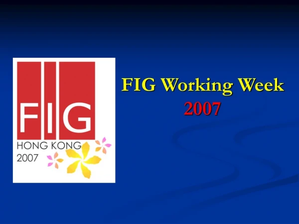 FIG Working Week 2007