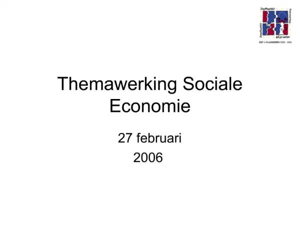 Themawerking Sociale Economie