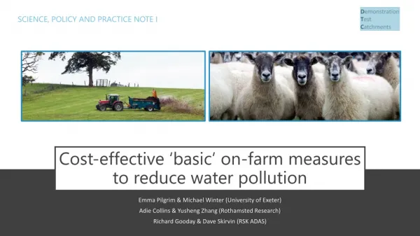 Cost-effective ‘basic’ on-farm measures to reduce water pollution