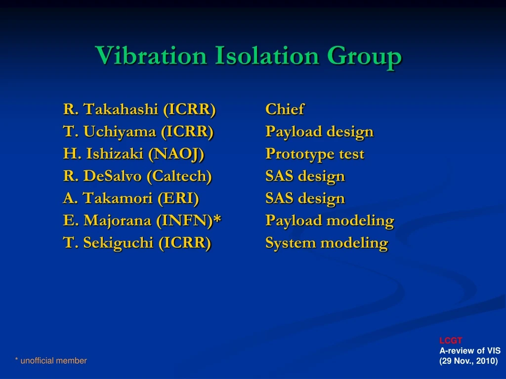 vibration isolation group