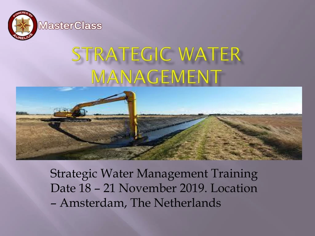 strategic water management