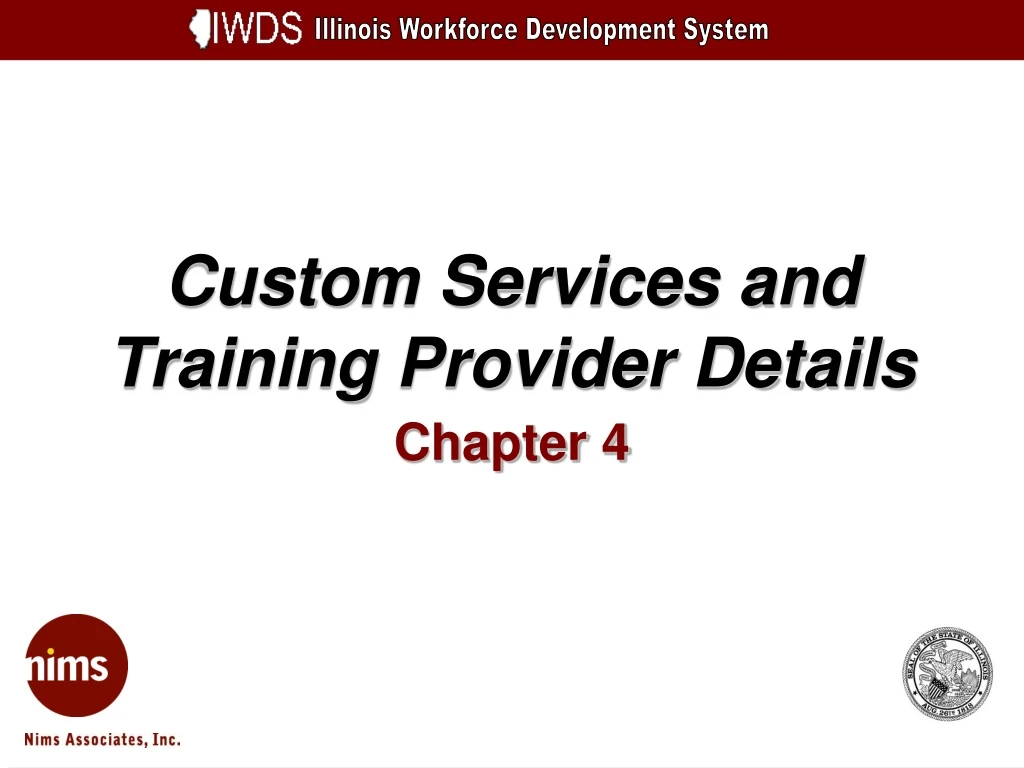custom services and training provider details