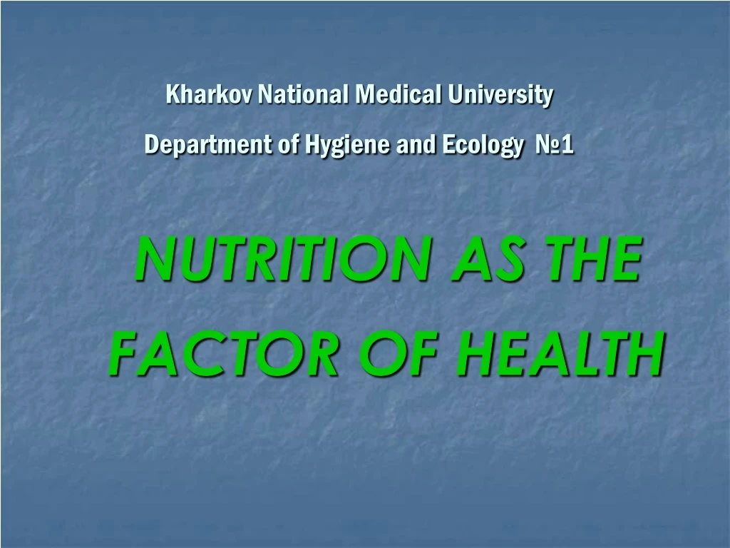 kharkov national medical university department of hygiene and ecology 1