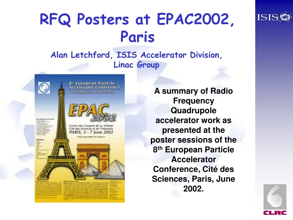 rfq posters at epac2002 paris