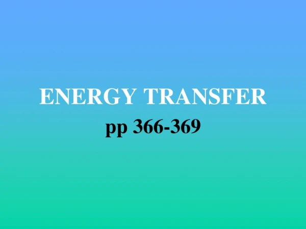 ENERGY TRANSFER