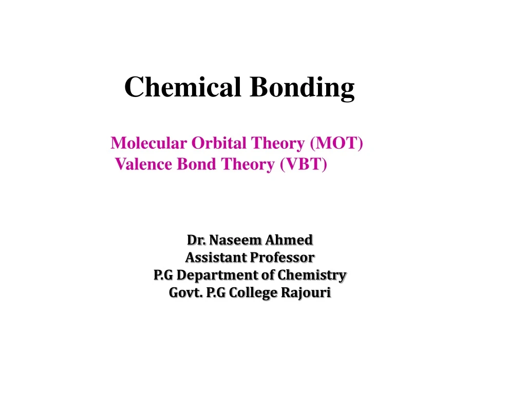 chemical bonding