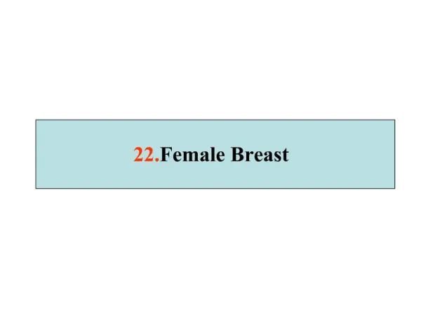 22. Female Breast