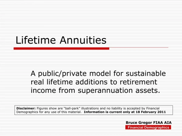 Lifetime Annuities