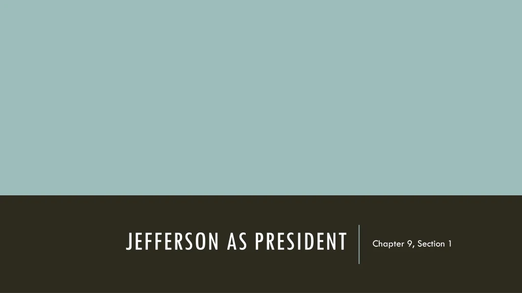 jefferson as president