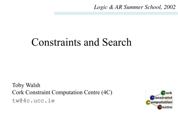 Constraints and Search