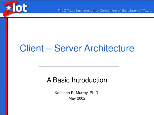 Client – Server Architecture