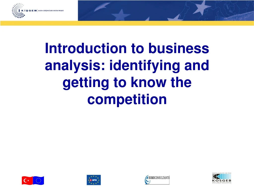 introduction to business analysis identifying