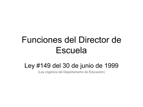 Funciones del Director de Escuela