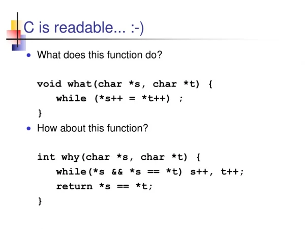 C is readable... :-)