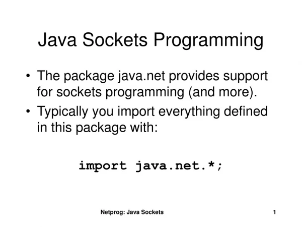 Java Sockets Programming