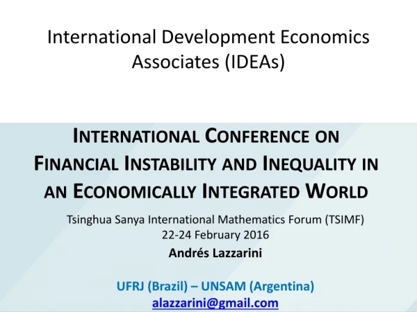 International Development Economics Associates (IDEAs)