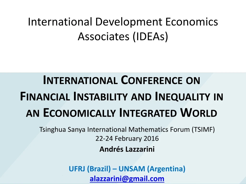 international development economics associates