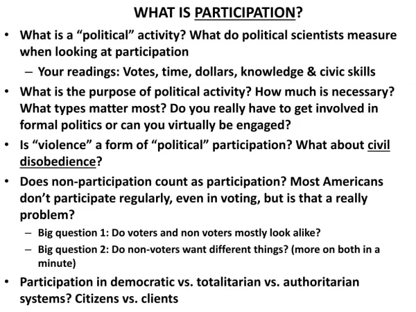 What is participation ?