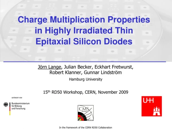 Charge Multiplication Properties in Highly Irradiated Thin Epitaxial Silicon Diodes
