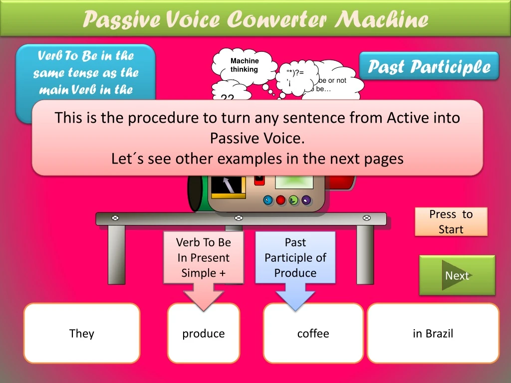 passive voice converter machine