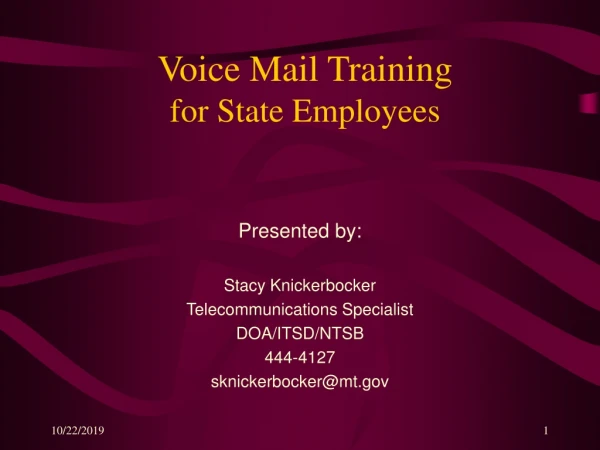 Voice Mail Training for State Employees