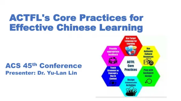 ACTFL's Core Practices for Effective Chinese Learning