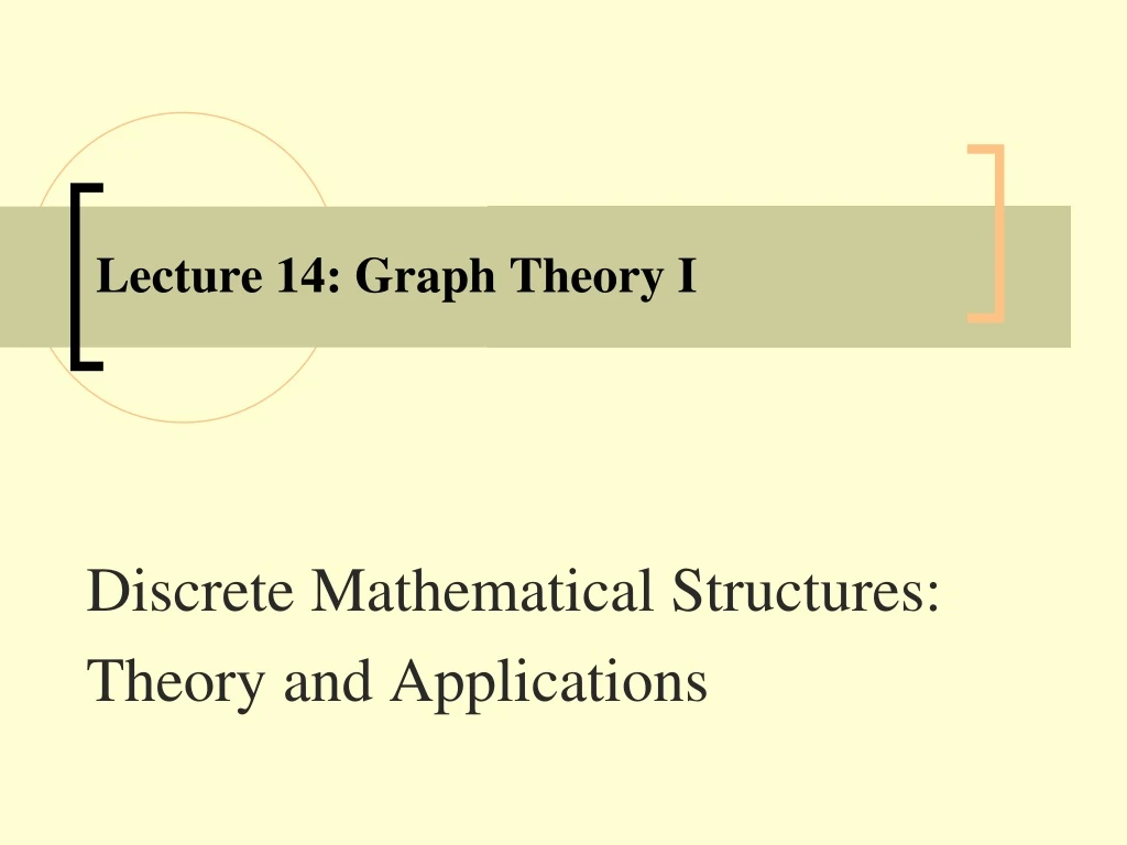 lecture 14 graph theory i