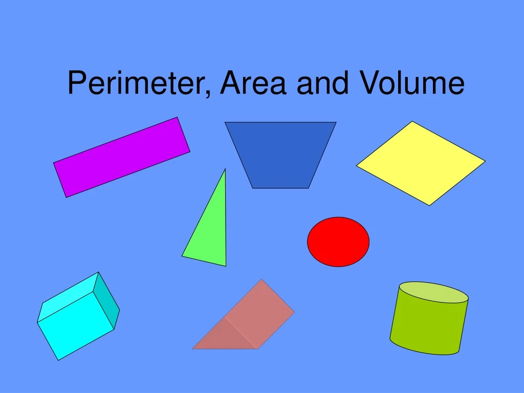 perimeter area and volume