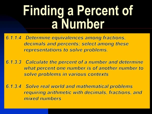 Finding a Percent of a Number