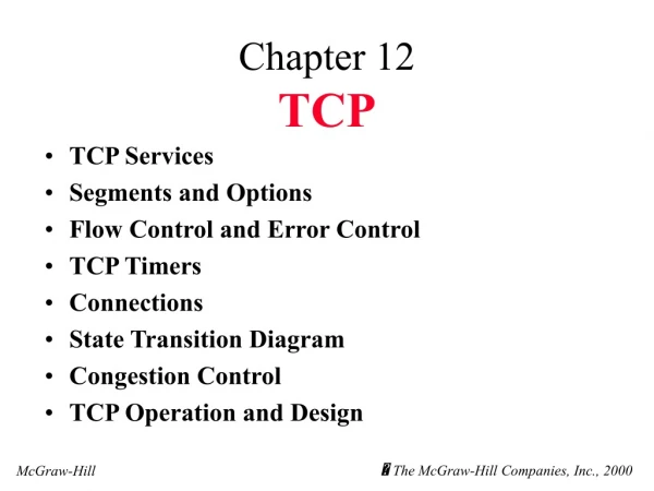 Chapter 12 TCP