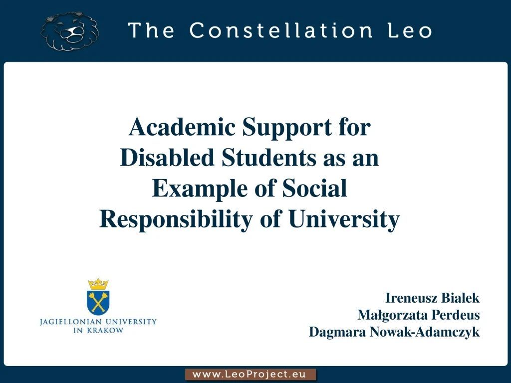 academic support for disabled students
