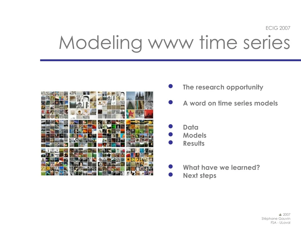 ecig 2007 modeling www time series