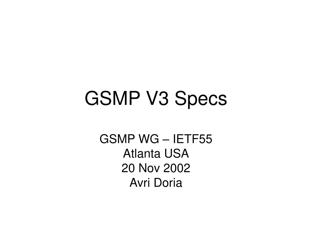 gsmp v3 specs