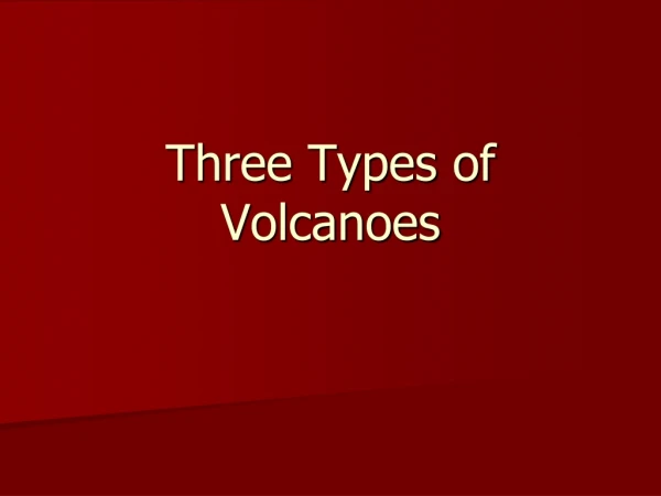Three Types of Volcanoes