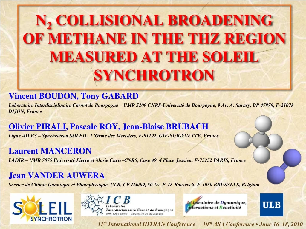 n 2 collisional broadening of methane in the thz region measured at the soleil synchrotron