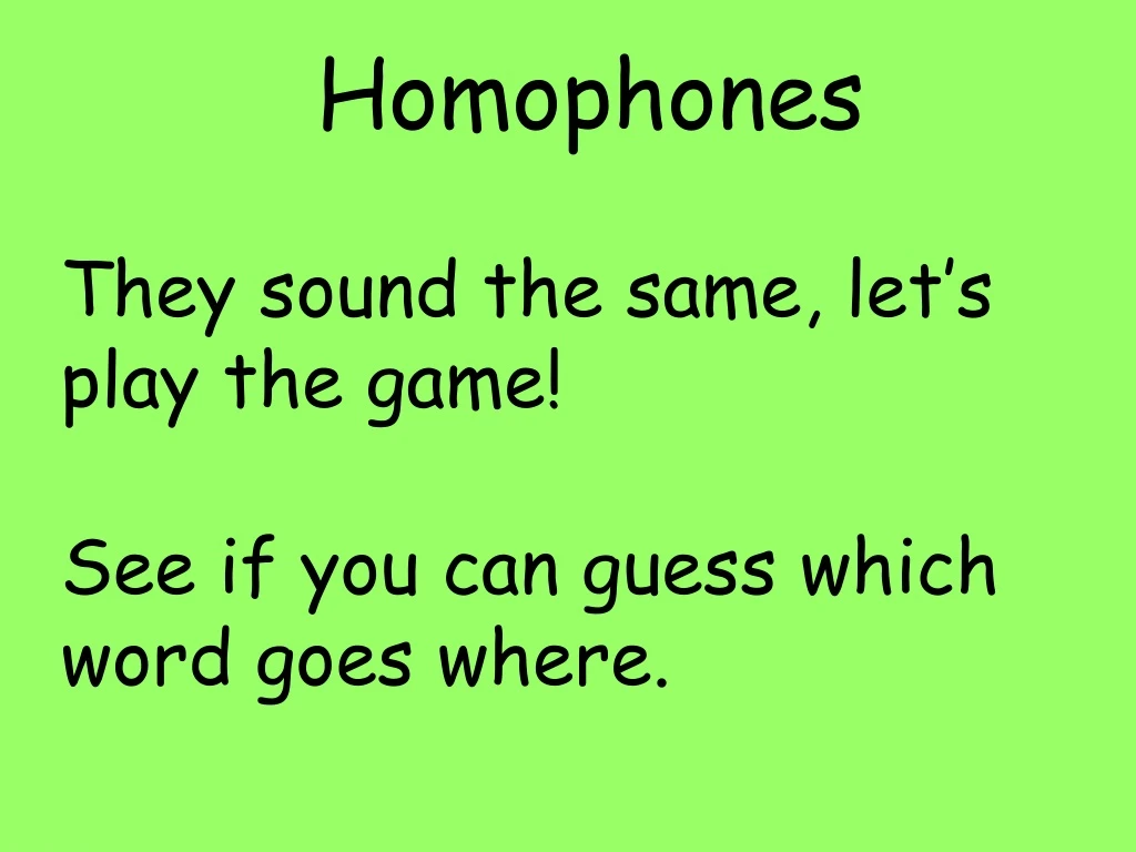 homophones