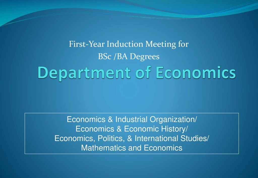 department of economics