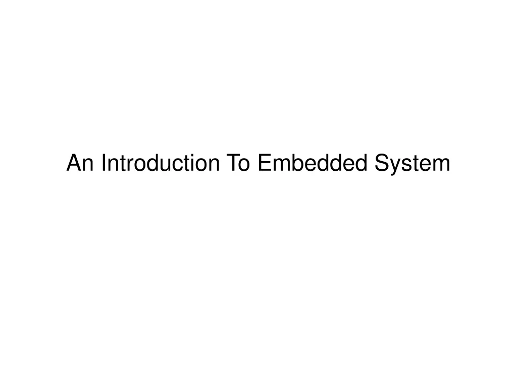 an introduction to embedded system