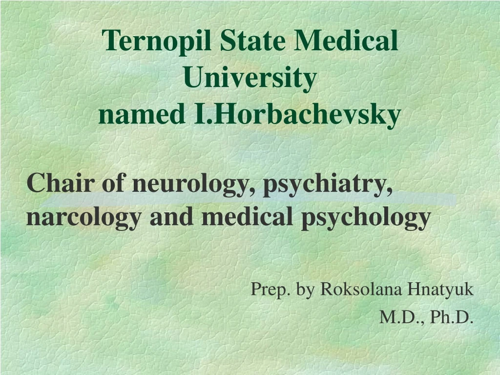 ternopil state medical university named i horbachevsky